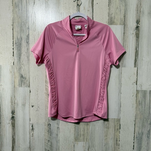 Greg Norman Collection Pink Ruched Top - Picture 2 of 9